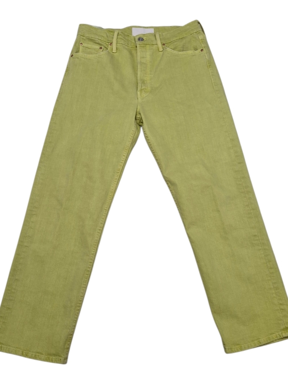 Mother Superior The Tomcat The Devil May Care Lime Green Straight Leg Jeans
